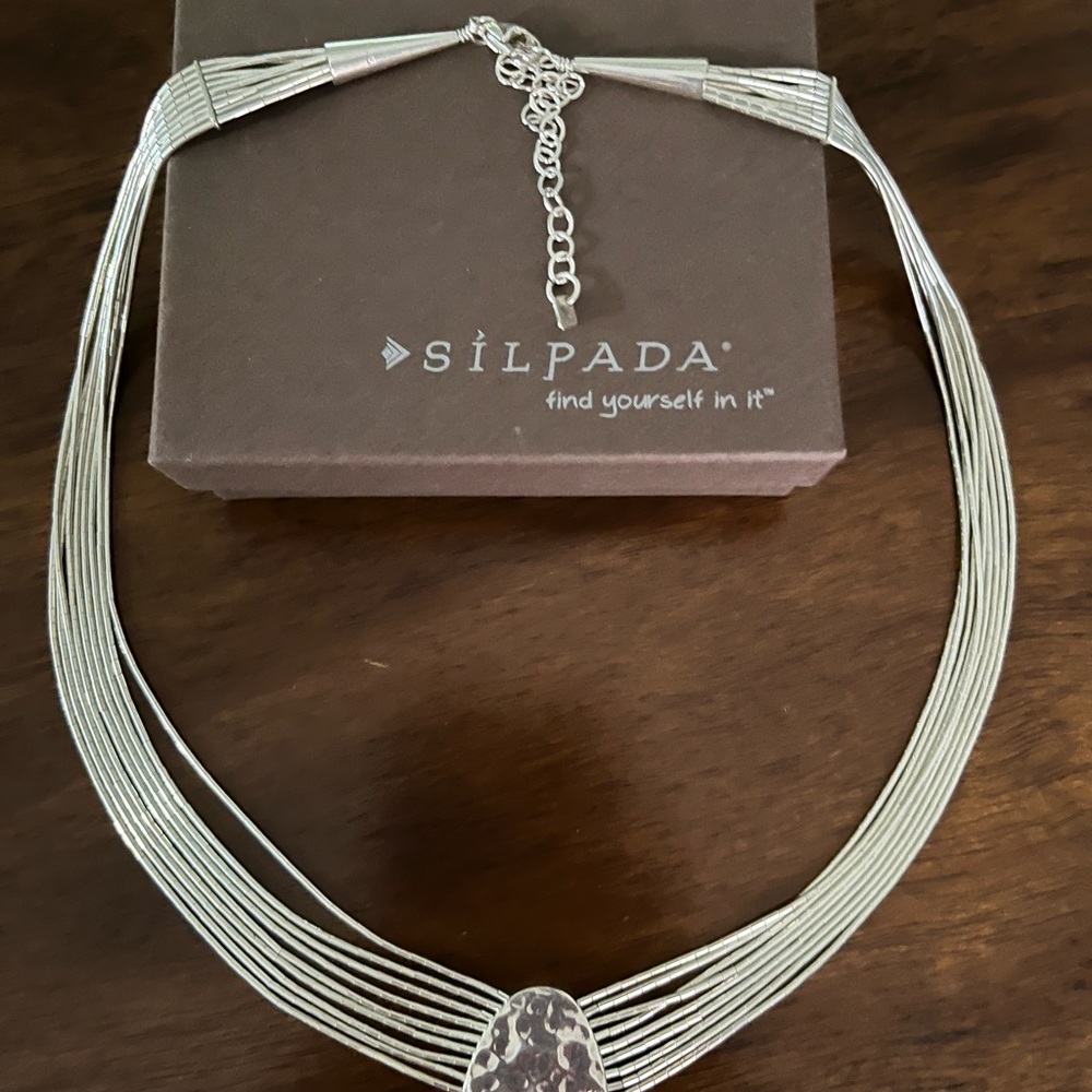 Silpada Silver Multi-Strand Necklace Modern Design